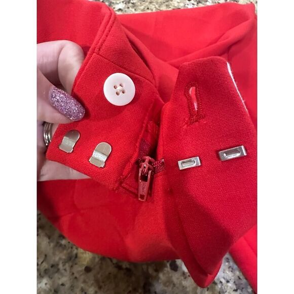 J. CREW Pants Women Sz 6 Bright Red High Rise Straight Leg Trouser Office Career - Picture 6 of 16